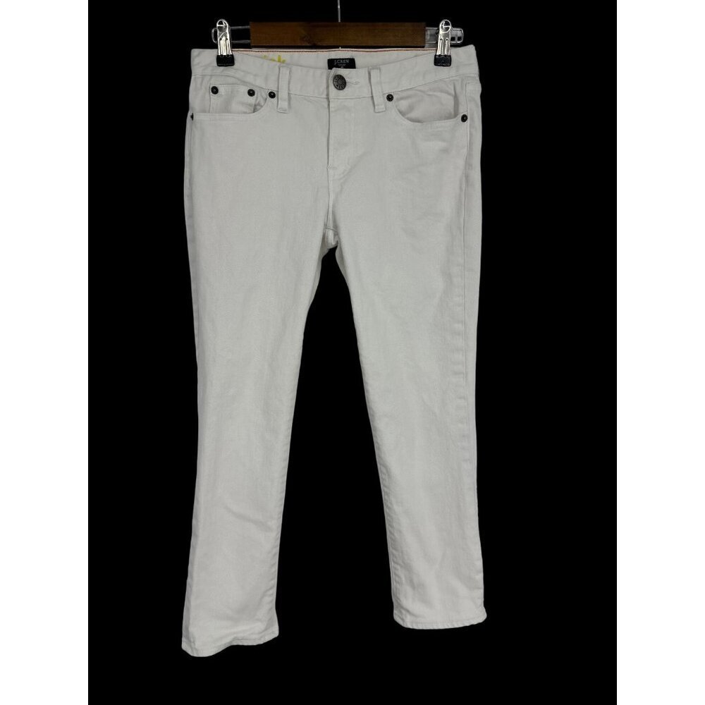 J Crew 77087 White Mid-Rise Toothpick Skinny Stretch Jeans Women's Size 29